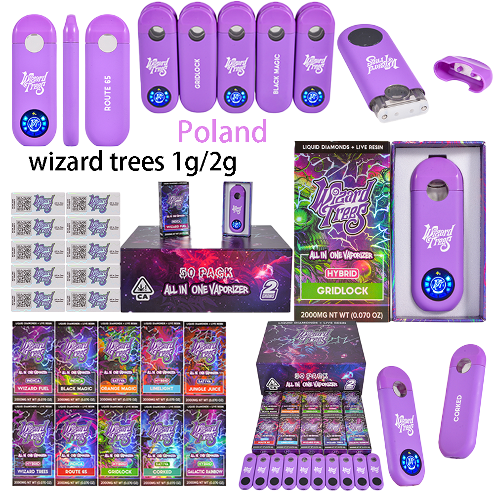 Poland Stock 200pcs/case Wizard Trees 1g Disposable Vape LED Screen 