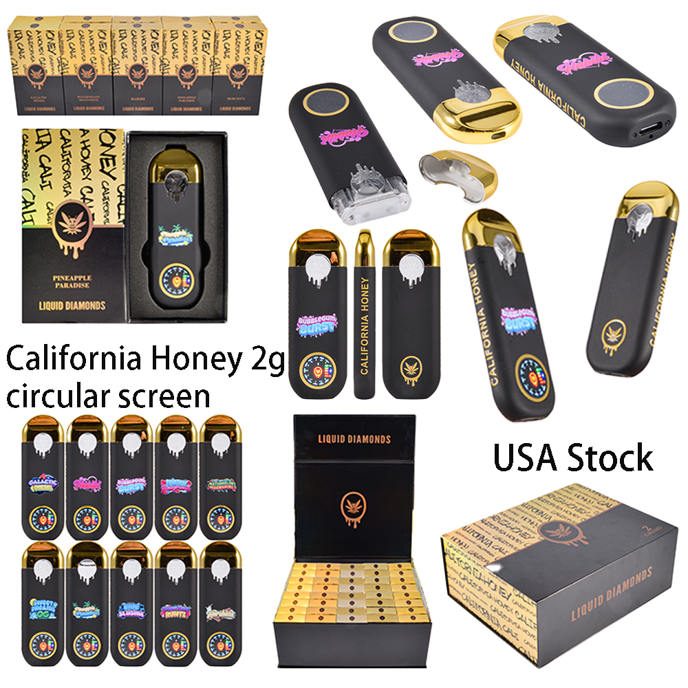 USA Stock 500/case California Honey Disposable 2 Gram With Circular Screen
