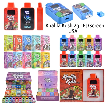 USA Stock 500pcs/case Khalifa Kush Big LED Screen 2g Disposable Pen  01