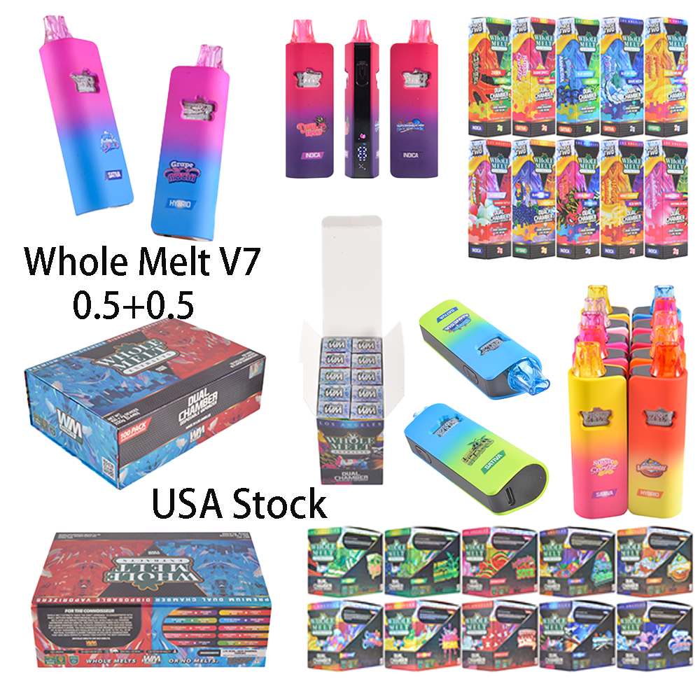 500pcs/case USA Stock Whole Melt Extracts V7 1g Dual Disposable Vape With LED Screen