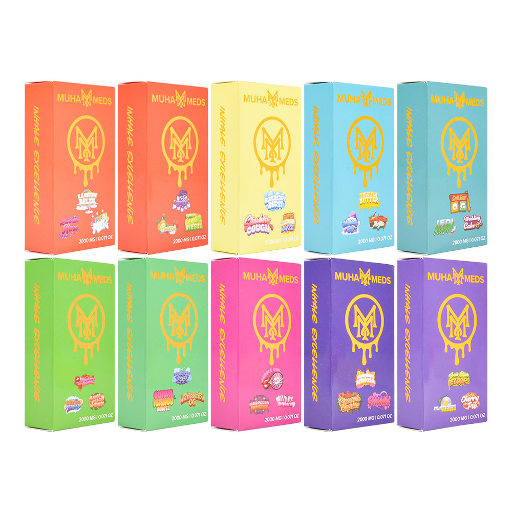 500pcs/case USA Stock Muha Meds 2g Triple Chambers Disposable Vape Pen With Screen