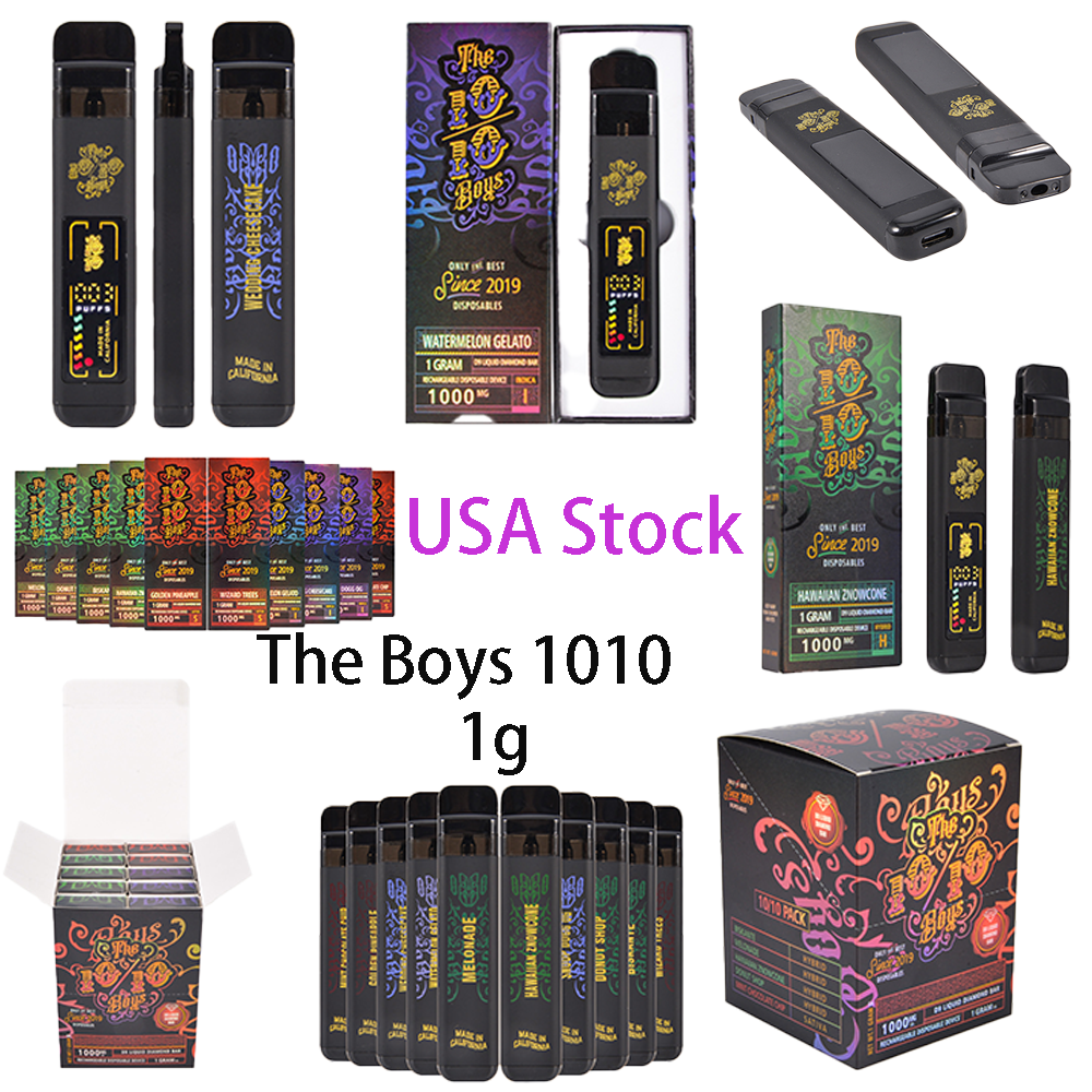 500pcs/case USA Stock The 10/10 Boys Disposable Vape 1g With Screen