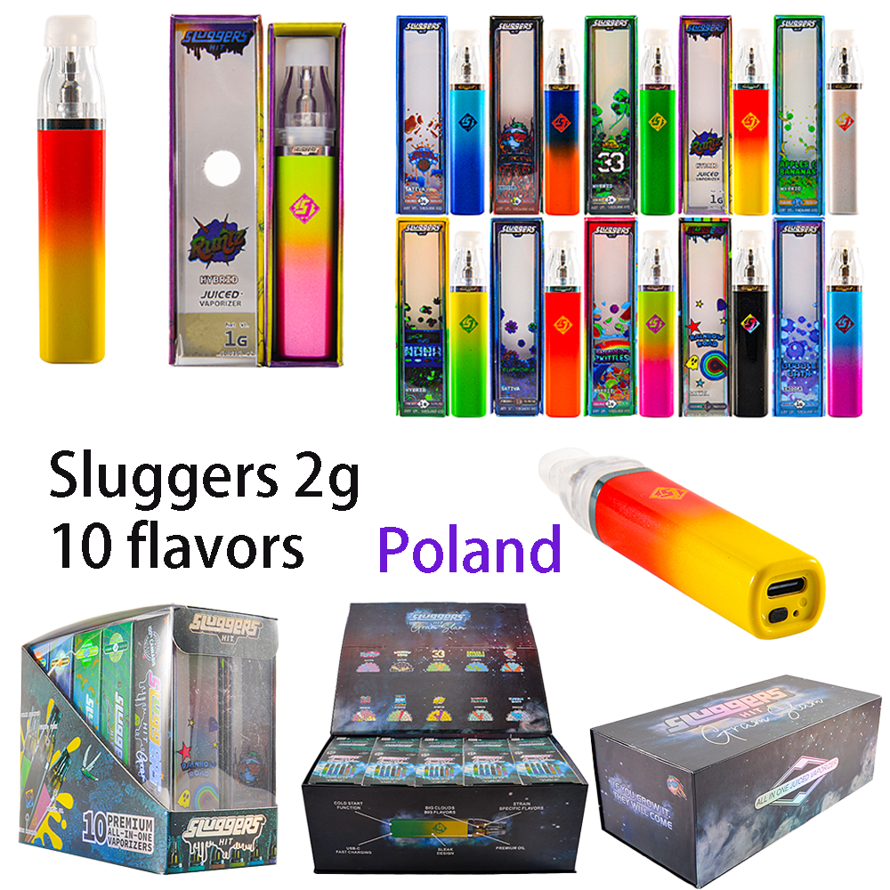 500pcs/case Poland Stock Sluggers Hit Disposable 2g Vape Pen