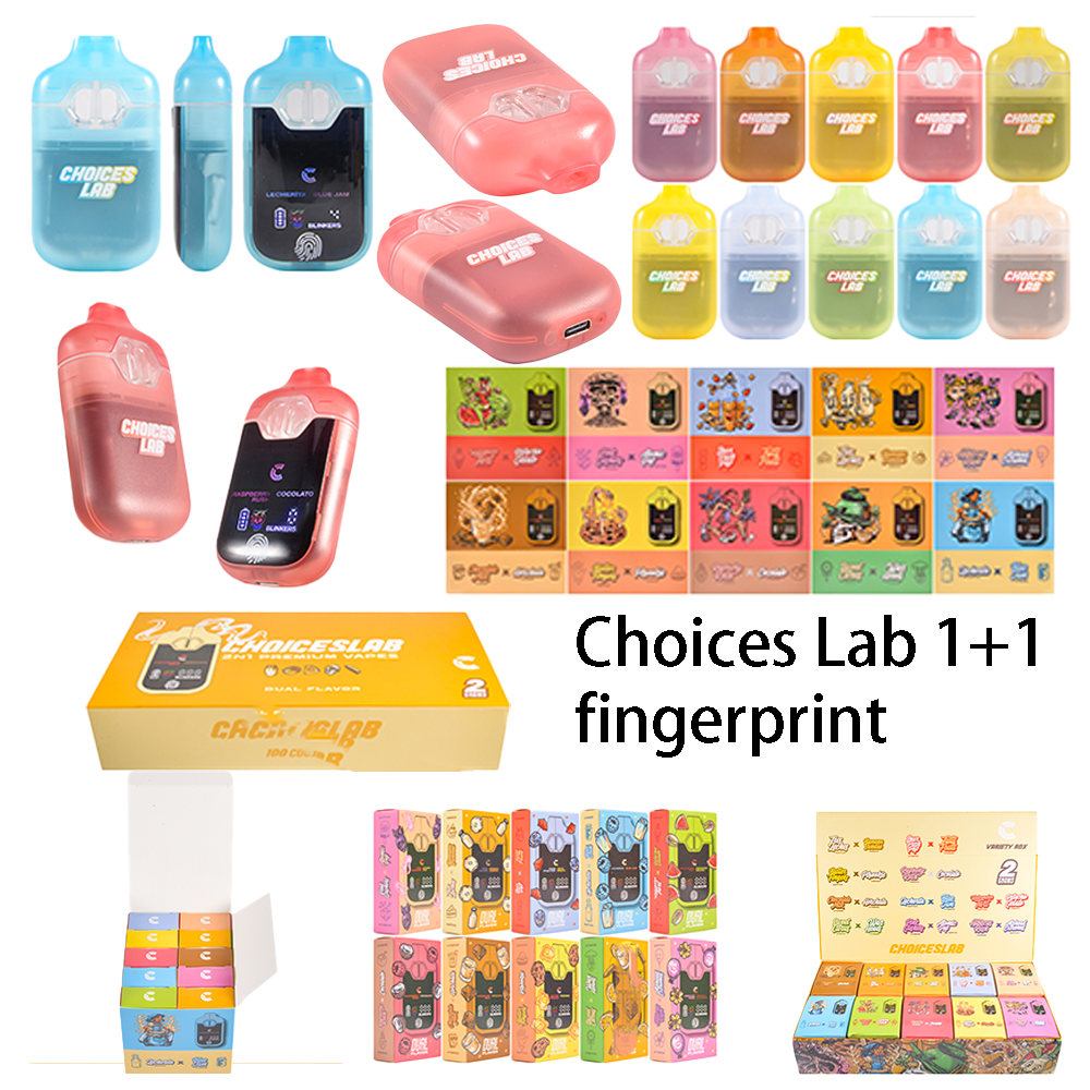USA stock 500pcs/case Choices Lab 2g Disposable Vape With Finger Touch Screen Mode Switch & Dual Chamber