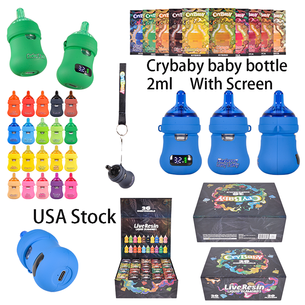 500pcs/case USA Stock Crybaby 2g Disposable Baby Bottle With LED Screen
