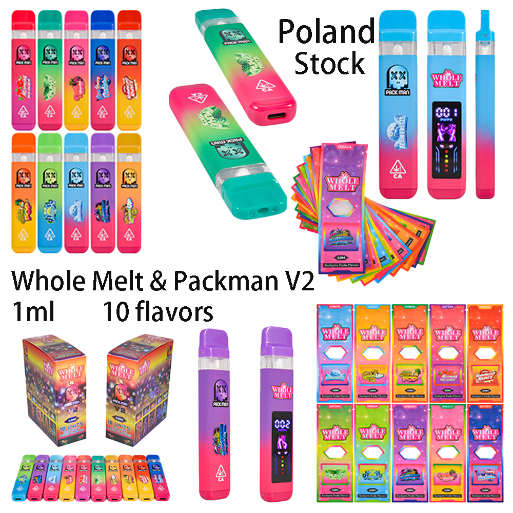 200pcs/case Poland Stock Whole Melt x Packman V2 1g Disposable With Screen