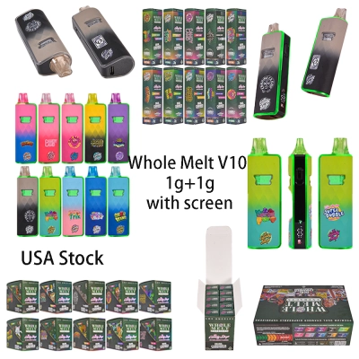 500pcs/case USA Stock Whole Melt V10 Disposable 2g Vape Dual Chambers With Digital Screen 01