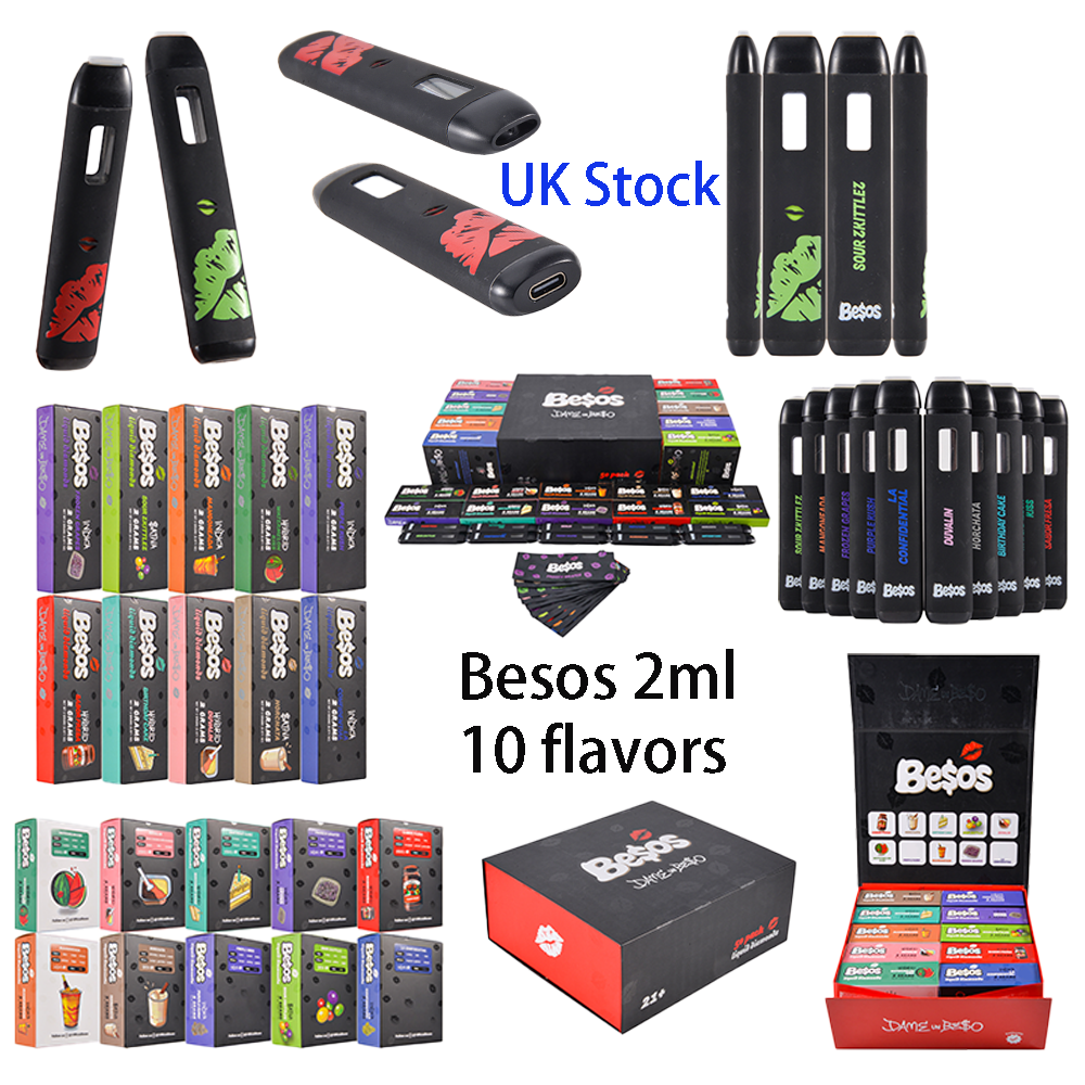 200pcs/case UK Stock  Besos 2g Disposable Vape Black Edition