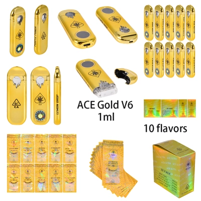Ace Ultra Premium V6 1g Empty Disposable Vape With Screen Gold Box 01