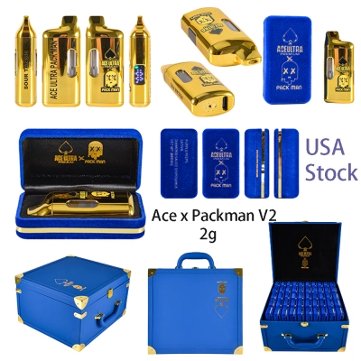 500pcs/case USA Stock Ace Ultra x Packman v2 2g Empty With Screen Disposable Blue Box 01