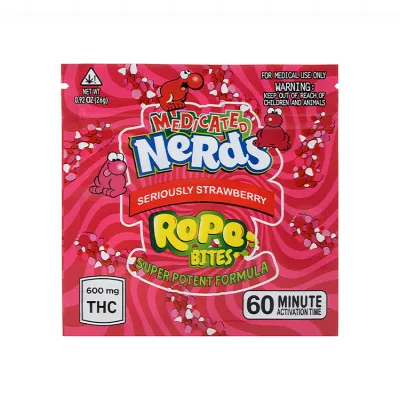 Medicated Nerds Rope Bites Edibles Packaging Cannabis Bags 4 Flavors 600mg Capacity 02