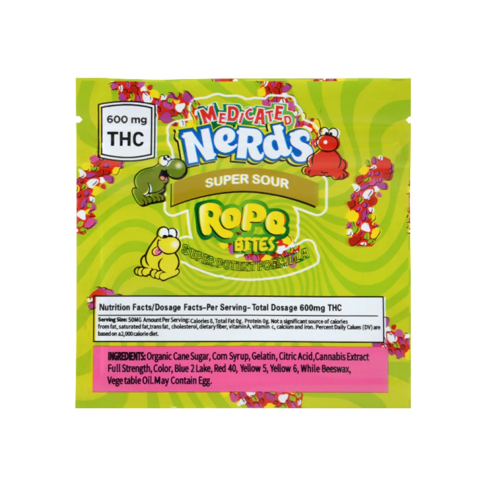 green medicated nerds rope bites