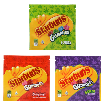 Starbuds Gummies Edibles Empty Packaging Bag 3 Flavors 500mg Capacity 01