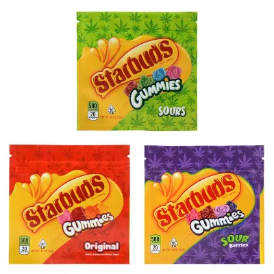 Starbuds Gummies Edibles Empty Packaging Bag 3 Flavors 500mg Capacity 01