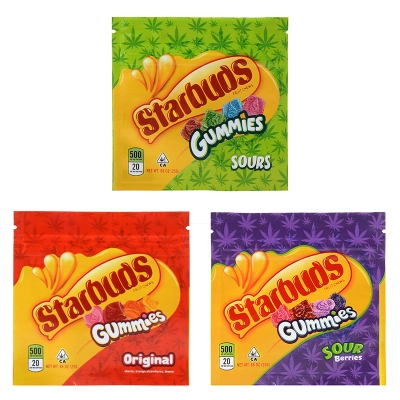 Starbuds Gummies Edibles Empty Packaging Bag 3 Flavors 500mg Capacity 01
