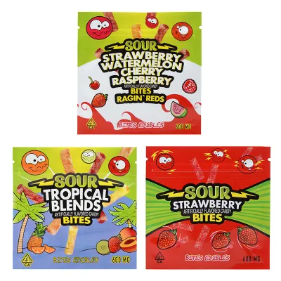 Sour Bites Edibles Packaging Cannabis Bags 3 Flavors 600mg Capacity 01