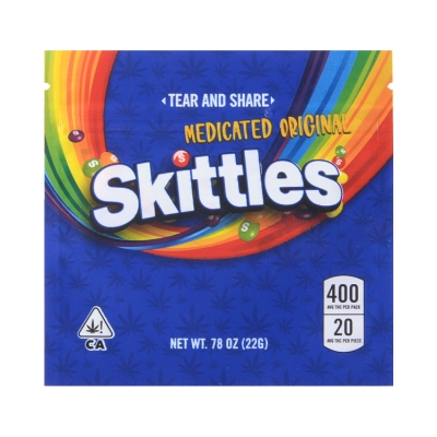 Skittles Edibles Packaging Cannabis Bags 3 Flavors 400mg Capacity 02