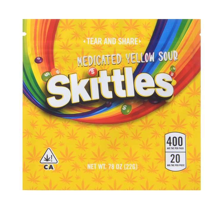 medicated yellow sour skittles