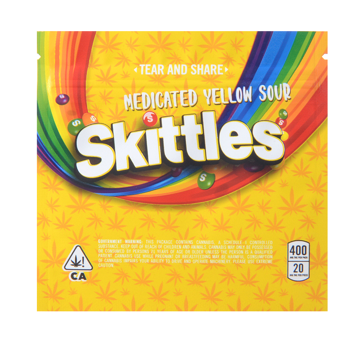 medicated yellow sour skittles 400mg