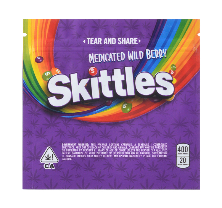 purple medicated wild berry skittles