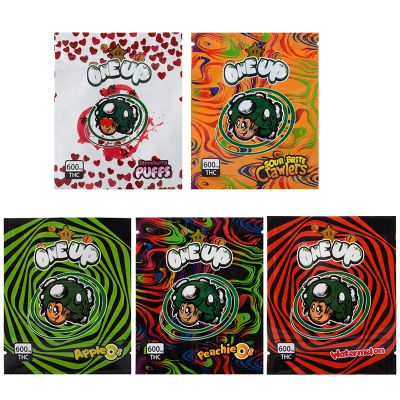 One Up Edibles Packaging Cannabis Bags 5 Flavors 600mg Capacity 01