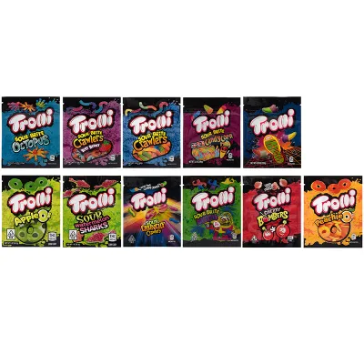 Trolli Edibles Packaging Cannabis Bags 11 Flavors 600mg Capacity 01
