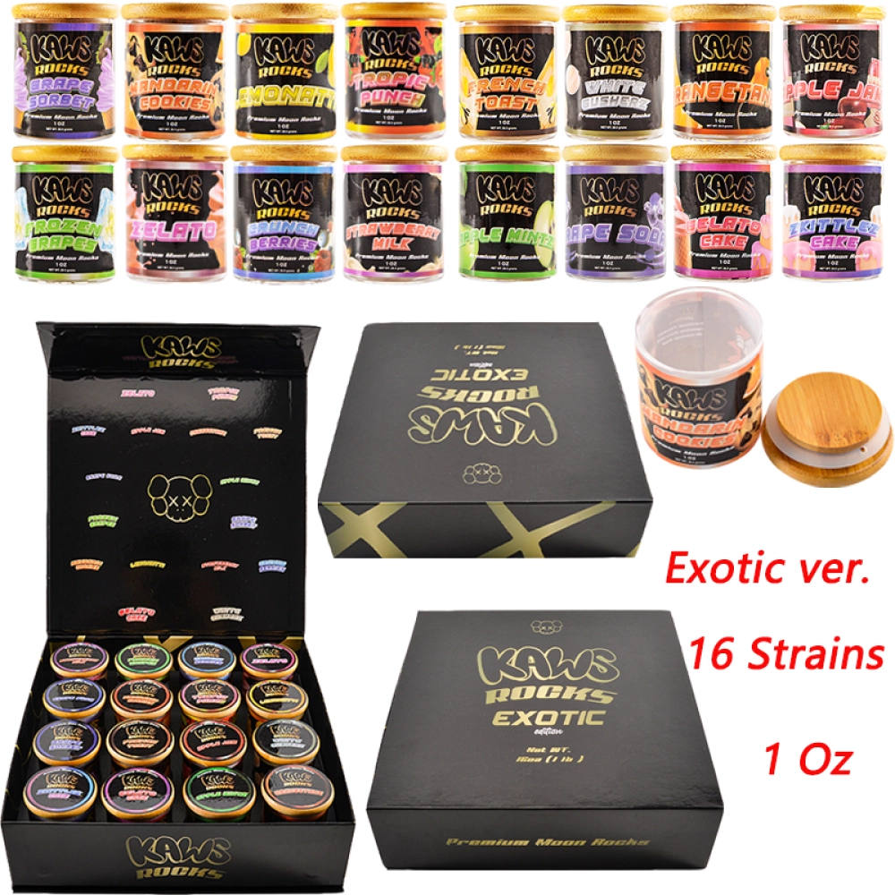 Moon Rocks Packaging Kaws Moonrocks Jars Packaging | Total 64 Flavors for Weed Packaging ...
