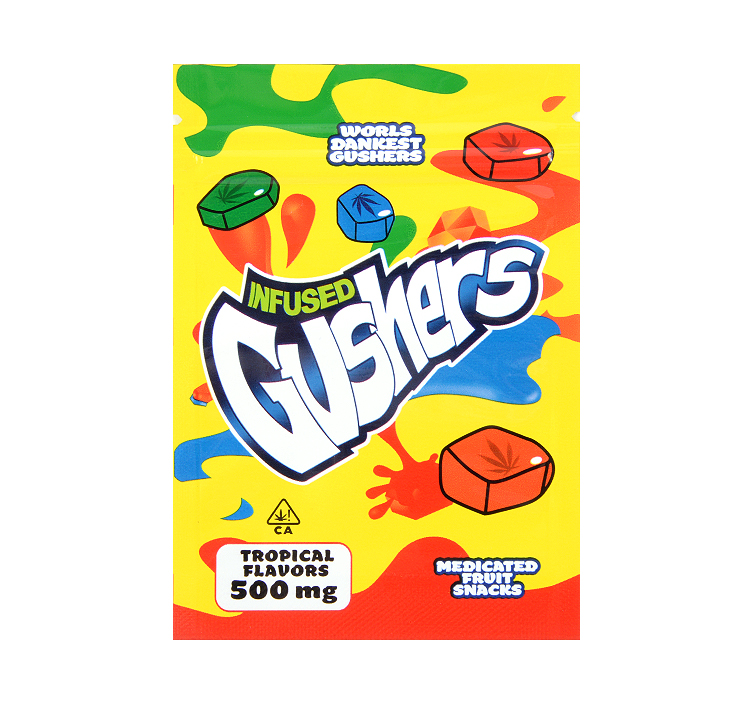 infused gushers 500mg tropical flavors
Tropical Flavors——medicated fruit snacks（85mm*115mm）