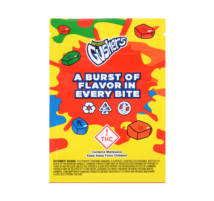 infused gushers 500mg tropical flavors back