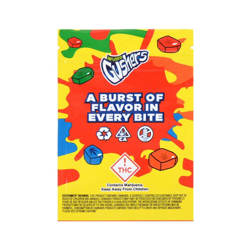 infused gushers 500mg tropical flavors back