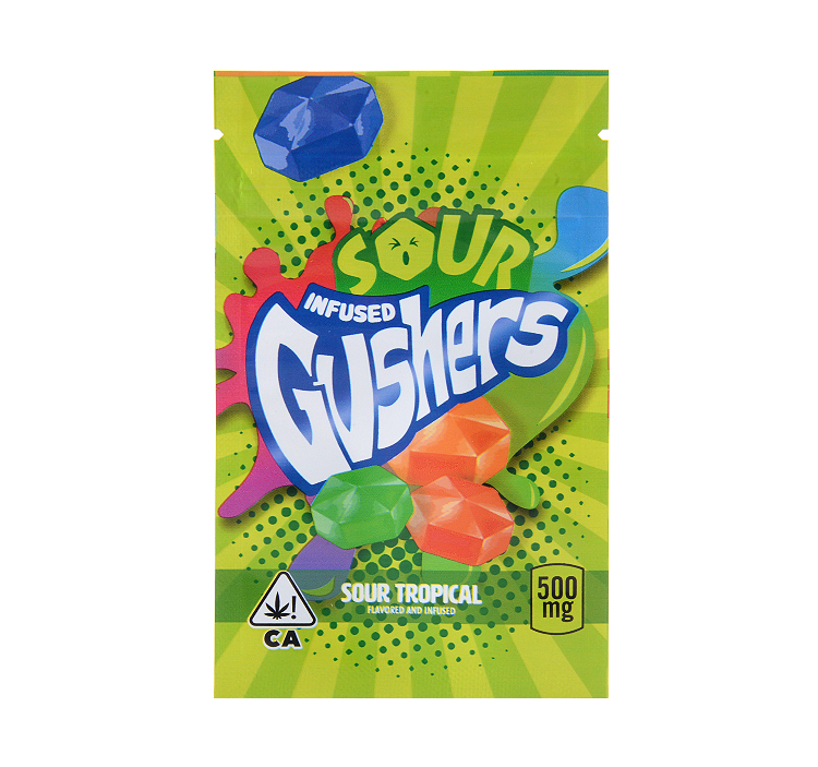 Sour Tropical（75mm*120mm）
sour infused gushers 500mg
infused gushers 500mg tropical flavors