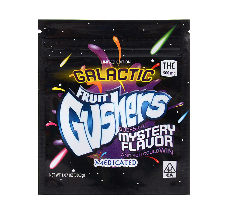 fruit gushers packaging 500mg
Limited Edition Galactic Fruit Gushers Guess the Mystery Flavor and you could win Medicated