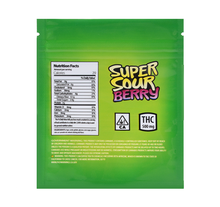 fruit gushers medicated 500mg
fruit gushers Super Sour Berry back