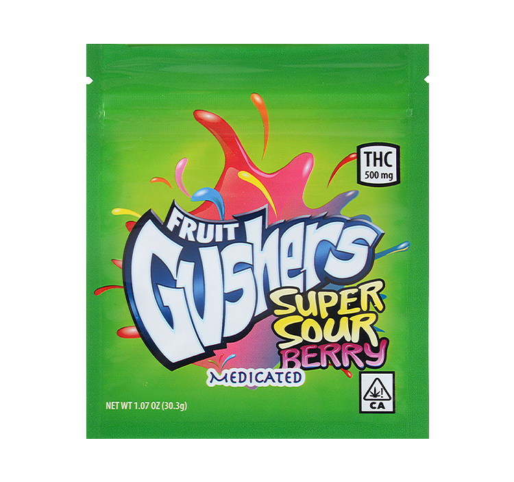 fruit gushers medicated 500mg
fruit gushers Super Sour Berry