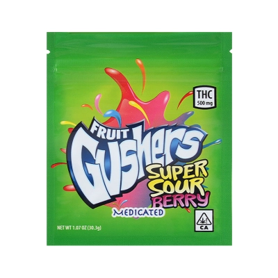 Fruit Gushers Medicated Edibles Empty Packaging Bag 3 Flavors 500mg Capacity 02