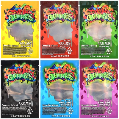 Dank Gummies Edibles Empty Packaging Bag 6 Colors 500mg Capacity 01