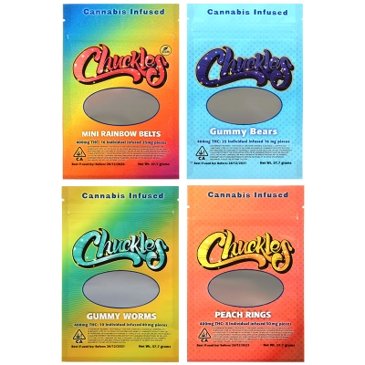 Chuckles Edibles Empty Packaging Bag 4 Flavors 400mg Capacity 01