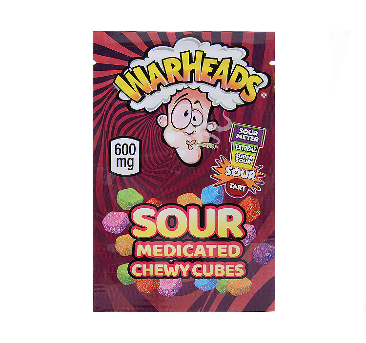 warheads mylar bags
warheads sour medicated chewy cubes 600 mg