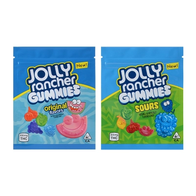 Jolly Rancher THC Gummy Edibles Packaging Bags 2 Flavors 600mg Capacity 01