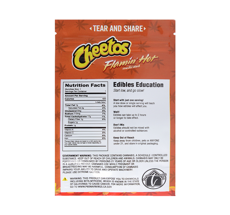 cheetos resealable mylar bag 600mg
cheetos crunchy 600mg mylar bags
cheetos puffs 600mg mylar bags
cheetos flamin hot 600mg packaging bags
chettos crunchy 500mg edibles mylar bags

