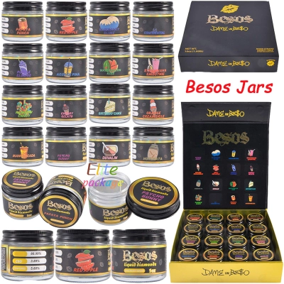 Black Besos Ultra Premium Jars Packaging for Live Resin Sugar Concentrate 16 Flavors 1 Oz 01