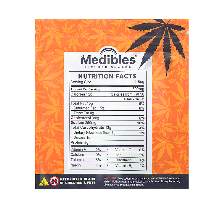 Cheetos crunchy Medibles snack empty 500mg pouches