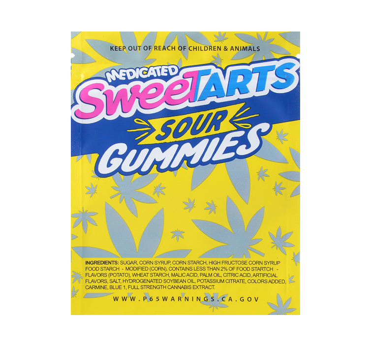 medicated sweetarts 500mg empty mylar bags