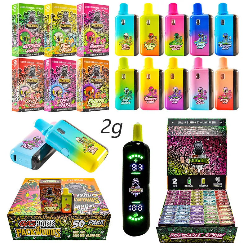Gas house Packwoods 2g LED Screen Wholesale Disposable Vape Liquid Diamonds+Live Resin