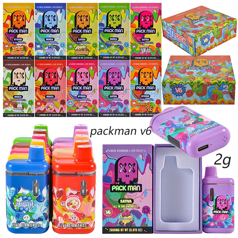 USA Packman V6 2g Disposable Vape Empty Wholesale Live Resin+Liquid Diamonds