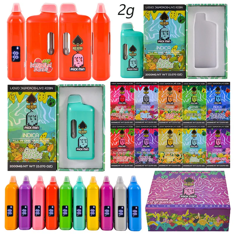 USA Ace Packman LED 2g Disposable Vape Wholesale Live Resin+Liquid Diamonds