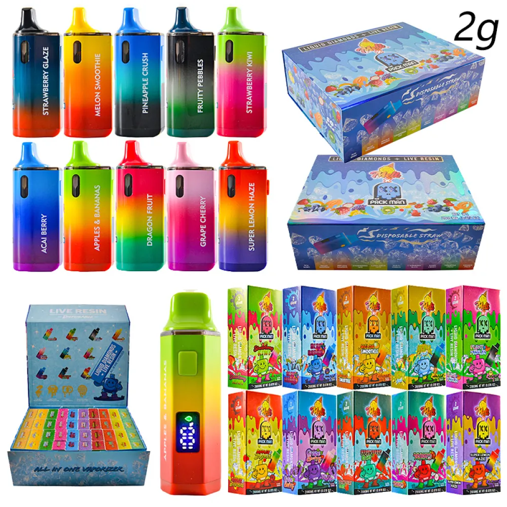 USA Melt Packman LED 2g Empty Disposable Vape Live Resin+Liquid Diamonds