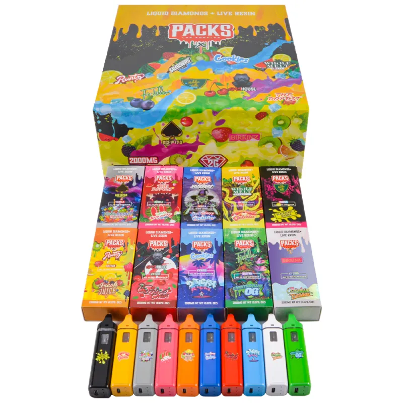 Packs LED Empty 2g Disposable Vape Wholesale Live Resin+Liquid Diamonds