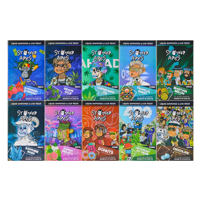 USA Stoned Apes LED 2g Disposable Vape Empty Wholesale Live Resin+Liquid Diamonds