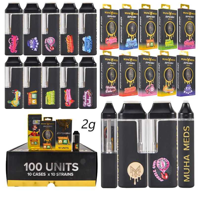 USA Muha Meds 2g LED Empty Disposable Vape Wholesale Live Resin+Liquid Diamonds